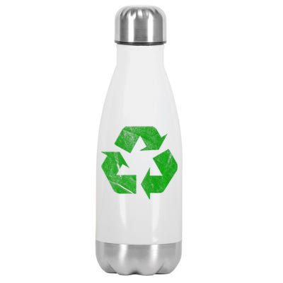 Green FauxWashWorn Recycle Logo Recycling Truck Sign Stainless Steel Insulated Water Bottle