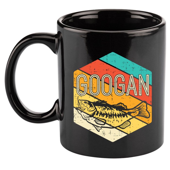 Googan Fish Retro Fishing Fisher Angler Gift 11oz C Handle Ceramic Mug