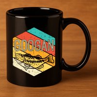 Googan Fish Retro Fishing Fisher Angler Gift 11oz C Handle Ceramic Mug