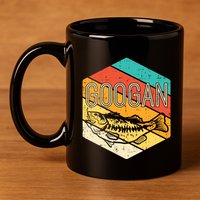 Googan Fish Retro Fishing Fisher Angler Gift 11oz C Handle Ceramic Mug