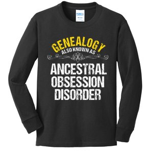 Genealogist Family Researcher History Tree Lineage Genealogy Kids Long Sleeve Shirt