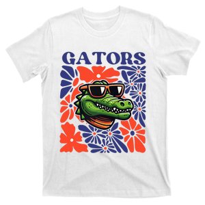 Gators Floral Retro Back To School Spirit Squad T-Shirt