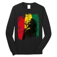 Ghanaian Flag Rastamann Reggae Dreadlocks Rasta Colors Long Sleeve Shirt