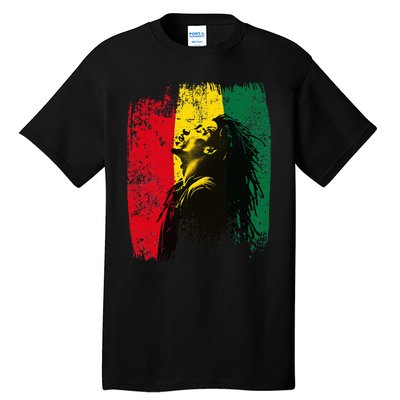 Ghanaian Flag Rastamann Reggae Dreadlocks Rasta Colors Tall T-Shirt