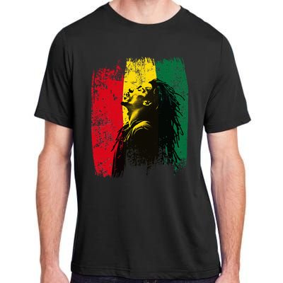 Ghanaian Flag Rastamann Reggae Dreadlocks Rasta Colors Adult ChromaSoft Performance T-Shirt