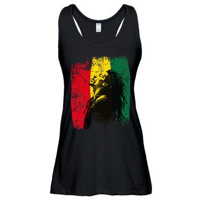 Ghanaian Flag Rastamann Reggae Dreadlocks Rasta Colors Ladies Essential Flowy Tank