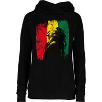 Ghanaian Flag Rastamann Reggae Dreadlocks Rasta Colors Womens Funnel Neck Pullover Hood