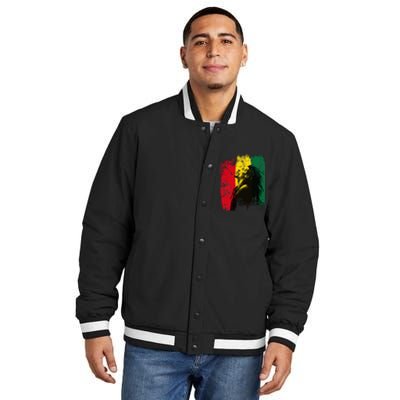 Ghanaian Flag Rastamann Reggae Dreadlocks Rasta Colors Insulated Varsity Jacket