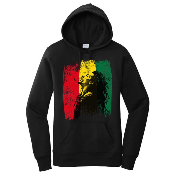 Ghanaian Flag Rastamann Reggae Dreadlocks Rasta Colors Women's Pullover Hoodie