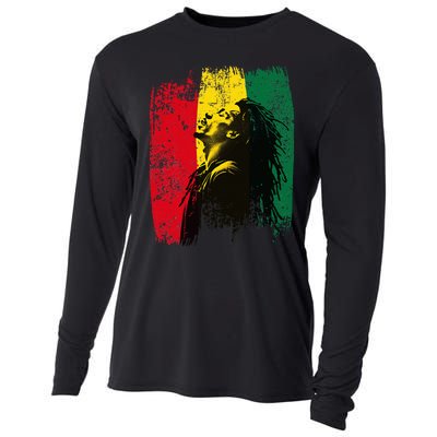 Ghanaian Flag Rastamann Reggae Dreadlocks Rasta Colors Cooling Performance Long Sleeve Crew