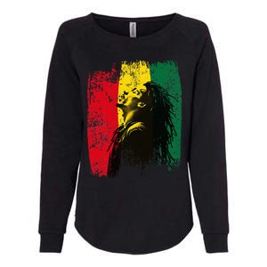 Ghanaian Flag Rastamann Reggae Dreadlocks Rasta Colors Womens California Wash Sweatshirt