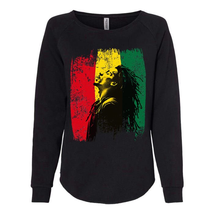 Ghanaian Flag Rastamann Reggae Dreadlocks Rasta Colors Womens California Wash Sweatshirt