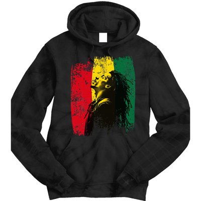 Ghanaian Flag Rastamann Reggae Dreadlocks Rasta Colors Tie Dye Hoodie