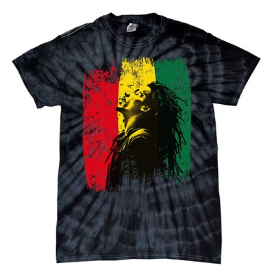 Ghanaian Flag Rastamann Reggae Dreadlocks Rasta Colors Tie-Dye T-Shirt