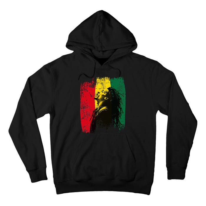 Ghanaian Flag Rastamann Reggae Dreadlocks Rasta Colors Tall Hoodie