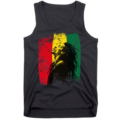 Ghanaian Flag Rastamann Reggae Dreadlocks Rasta Colors Tank Top