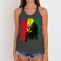 Ghanaian Flag Rastamann Reggae Dreadlocks Rasta Colors Women's Knotted Racerback Tank