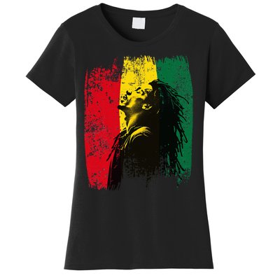 Ghanaian Flag Rastamann Reggae Dreadlocks Rasta Colors Women's T-Shirt