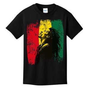 Ghanaian Flag Rastamann Reggae Dreadlocks Rasta Colors Kids T-Shirt