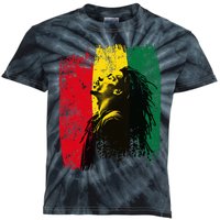 Ghanaian Flag Rastamann Reggae Dreadlocks Rasta Colors Kids Tie-Dye T-Shirt