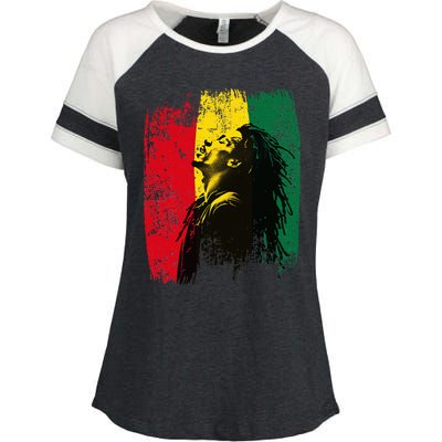 Ghanaian Flag Rastamann Reggae Dreadlocks Rasta Colors Enza Ladies Jersey Colorblock Tee