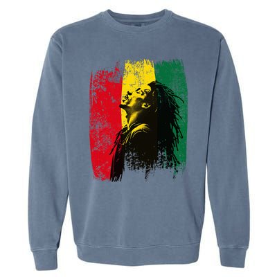 Ghanaian Flag Rastamann Reggae Dreadlocks Rasta Colors Garment-Dyed Sweatshirt