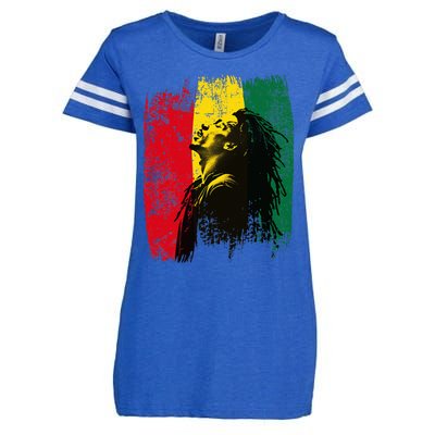 Ghanaian Flag Rastamann Reggae Dreadlocks Rasta Colors Enza Ladies Jersey Football T-Shirt