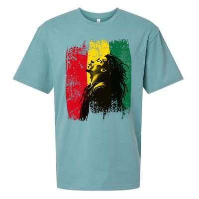 Ghanaian Flag Rastamann Reggae Dreadlocks Rasta Colors Sueded Cloud Jersey T-Shirt