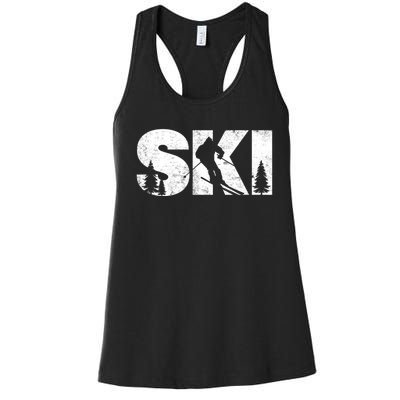 Gifts For Skiers Men Women Snow Skiing Alpine Downhill Ski TShirt Women's Racerback Tank