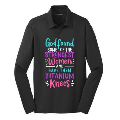 God Found Some Of The Strongest And Gave Them Titanium Funny Gift Silk Touch Performance Long Sleeve Polo