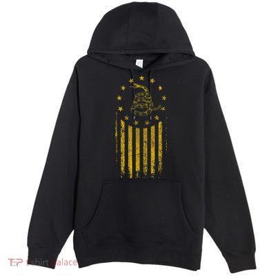 Gadsden Flag Snake Betsy Ross Flag 13 Colonies Vintage Premium Pullover Hoodie