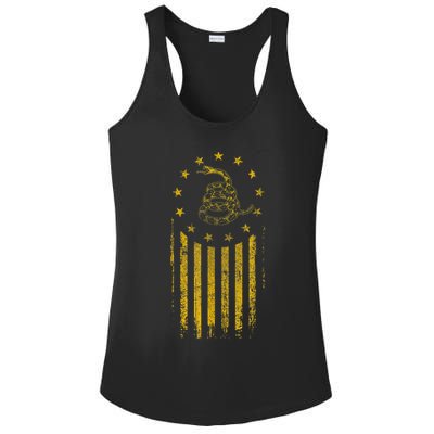 Gadsden Flag Snake Betsy Ross Flag 13 Colonies Vintage Ladies PosiCharge Competitor Racerback Tank