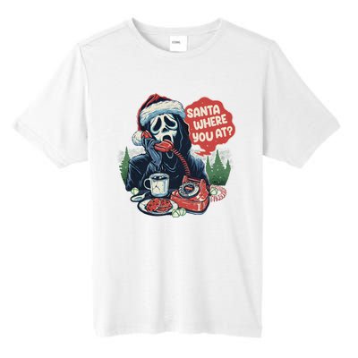 Ghost Face Santa Where You At Christmas Horror Dark Christmas Tall Fusion ChromaSoft Performance T-Shirt