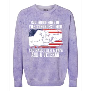 God Found Some Of And Made Papa And A Veteran Father Gift Colorblast Crewneck Sweatshirt