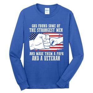 God Found Some Of And Made Papa And A Veteran Father Gift Tall Long Sleeve T-Shirt