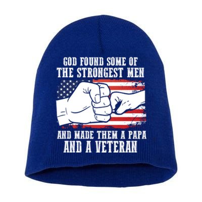 God Found Some Of And Made Papa And A Veteran Father Gift Short Acrylic Beanie