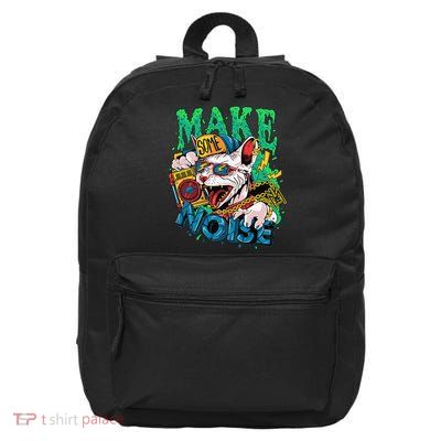 Gift For Streetwear Lovers Rap Cat Make Some Noise Urban 16 in Basic Backpack