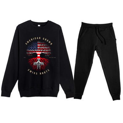 Gift For Swiss With Roots From Switzerland Premium Crewneck Sweatsuit Set