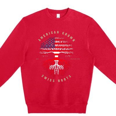 Gift For Swiss With Roots From Switzerland Premium Crewneck Sweatshirt