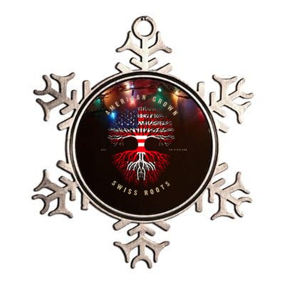 Gift For Swiss With Roots From Switzerland Metallic Star Ornament