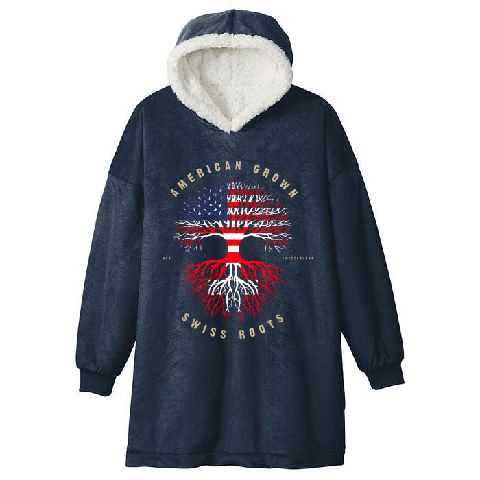 Gift For Swiss With Roots From Switzerland Hooded Wearable Blanket