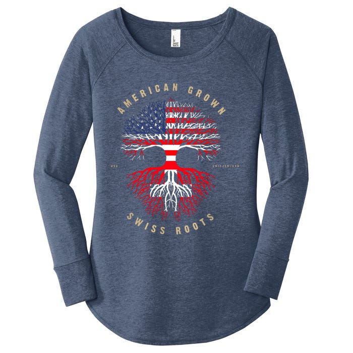 Gift For Swiss With Roots From Switzerland Women's Perfect Tri Tunic Long Sleeve Shirt