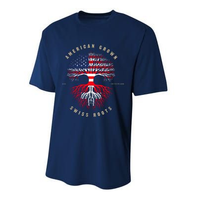 Gift For Swiss With Roots From Switzerland Performance Sprint T-Shirt