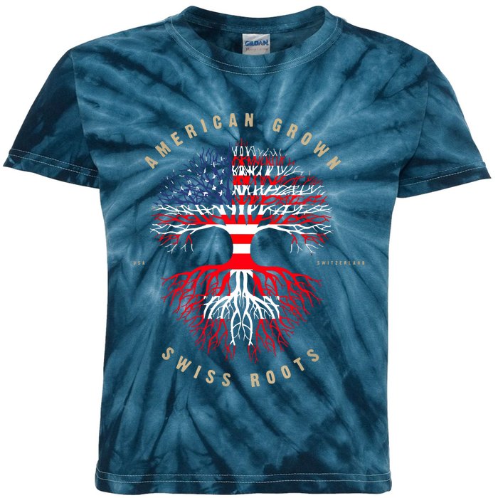 Gift For Swiss With Roots From Switzerland Kids Tie-Dye T-Shirt