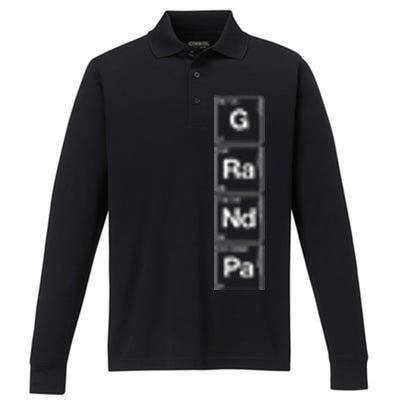 Grandpa Funny Sarcastic Grandparents Gift Grandaddy Science Great Gift Performance Long Sleeve Polo