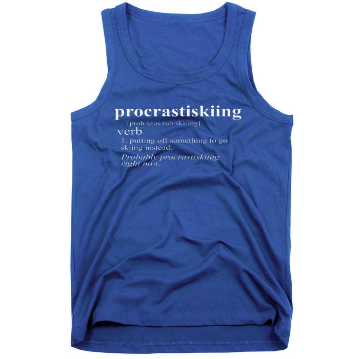 Gifts For Skiers Procrastiskiing Funny Skiing Tank Top