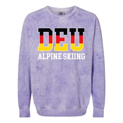 Germany Flag Skier German DEU Alpine Skiing Colorblast Crewneck Sweatshirt