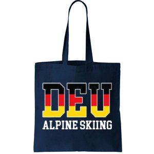 Germany Flag Skier German DEU Alpine Skiing Tote Bag