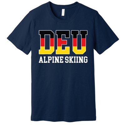 Germany Flag Skier German DEU Alpine Skiing Premium T-Shirt