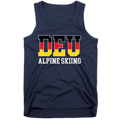 Germany Flag Skier German DEU Alpine Skiing Tank Top